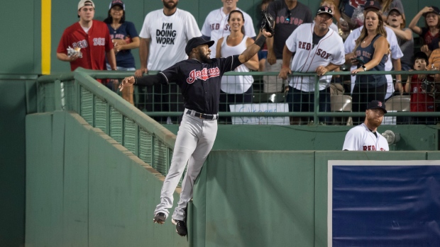 Austin Jackson jumps over wall and into Fenway bullpen to rob home run