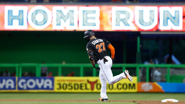Marlins relieved after X-rays on Giancarlo Stanton's wrist are negative
