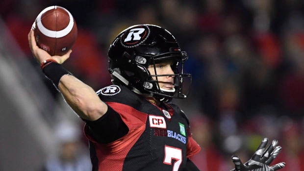 Harris sets new CFL playoff record with six TD passes 