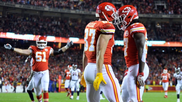 Travis Kelce and Kareem Hunt