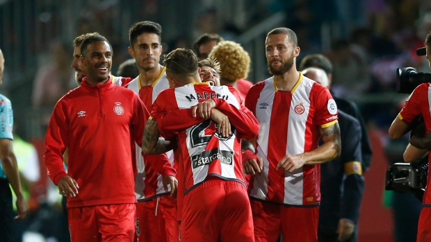 Girona players celebrate