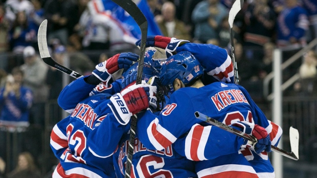 New York Rangers celebrate