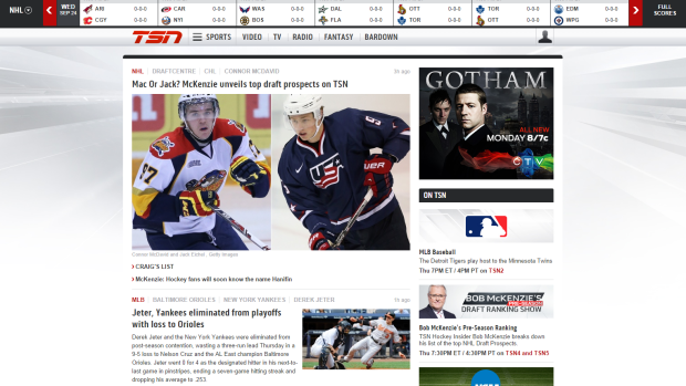 Redesigned TSN.ca