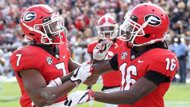 Georgia celebrates touchdown