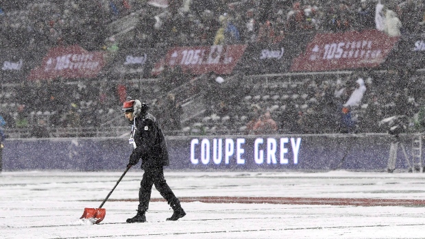 Snow at the 105th Grey Cup